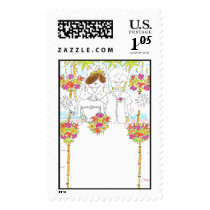 Tropical Wedding Lovie and Dodge postage