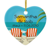 Tropical Wedding Personalized Ornament