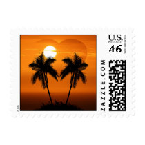 Tropical Wedding Postage Stamp