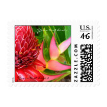 Tropical Wedding Small Postal Square Stamps