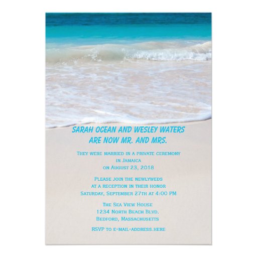 Tropical Wedding Themed Reception Only Invitations