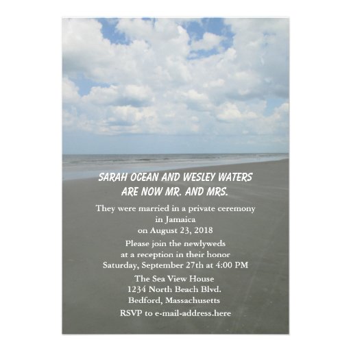 Tropical Wedding Themed Reception Only Invitations
