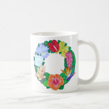 Tropical Wreath Coffee Mugs