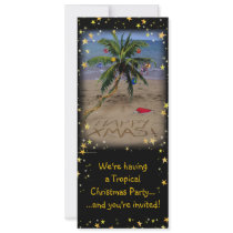 Tropical X-mas Party Personalized Announcements
