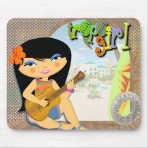 Tropo Girl Waikiki Beach mousepads