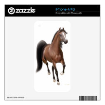 Trotting Bay Arabian Horse Zazzle Skin Skin For The iPhone 4