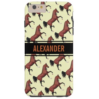 Trotting Bay Arabian Horses Fun Pattern Tough iPhone 6 Plus Case