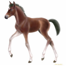 Trotting Bay Foal Holiday Ornament Photo Sculpture