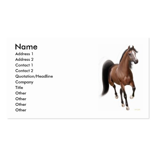 Trotting Bay Horse Business Cards