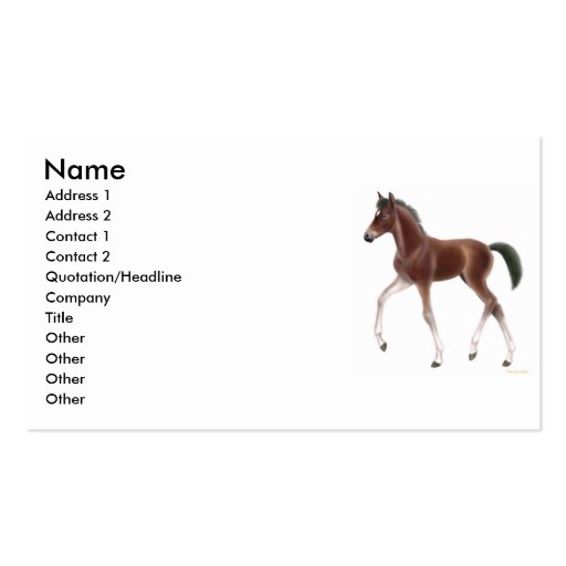 Trotting Foal Profile Card Business Cards