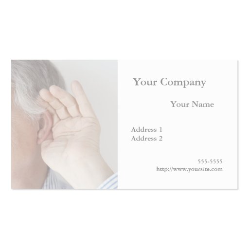 trouble hearing business card (front side)
