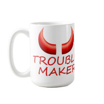 Trouble Maker & Devil Horns Large Coffee Mug