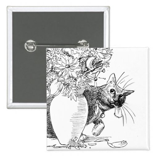 Troublemaker - Mischievious Cat Button