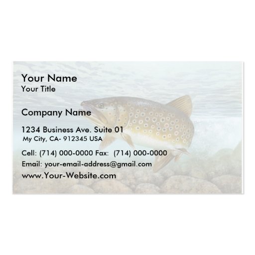 Trout, brook business card templates (front side)