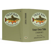 Trout Bum Fishing Vinyl Binder