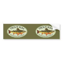 Trout Bum Fishing Bumper Sticker