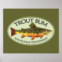 Trout Bum Fishing Print
