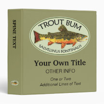 Trout Bum Fishing Vinyl Binder