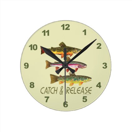Trout Catch and Release Wallclocks