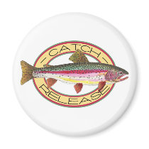 Trout Catch & Release Fishing Refrigerator Magnet