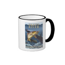 Trout Fishing Cross-Section - Green River, WA Mug