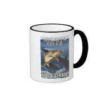 Trout Fishing Cross-Section - Molalla River, Coffee Mugs