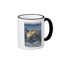 Trout Fishing Cross-Section - Mount Adams, WA Coffee Mug
