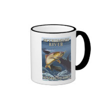 Trout Fishing Cross-Section - Skykomish River, Mugs