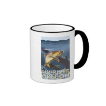 Trout Fishing Cross-Section - Sun River, Mug