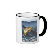 Trout Fishing Cross-Section- Vintage Travel Mugs