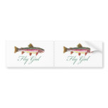 Trout Fly Fishing Bumper Sticker