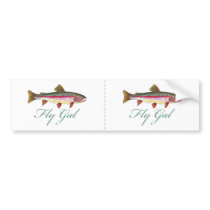 Trout Fly Fishing Bumper Sticker