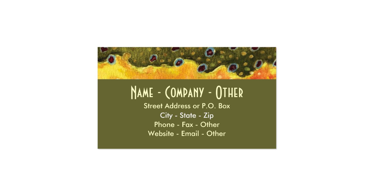 Trout Fly Fishing Business Card Zazzle