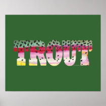 Trout Fly Fishing Poster
