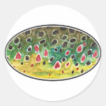 Trout Fly FIshing Round Sticker