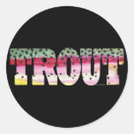 Trout Fly Fishing Round Stickers