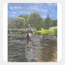 trout fly fishing sticker