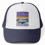 trout jumping fishing boat yacht hat