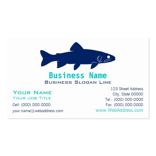 Trout Silhouette Business Card (front side)