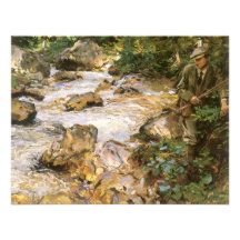Trout Stream in Tyrol by Sargent, Victorian Art Personalized Invites