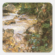 Trout Stream in Tyrol by Sargent, Victorian Art Sticker