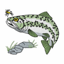 Trout with fly embroidered shirts by ZazzleEmbroidery Trout with fly embroidered shirts