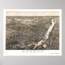 Troy, NY Panoramic Map - 1881 Poster