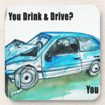 troygift drunk driving beverage coasters