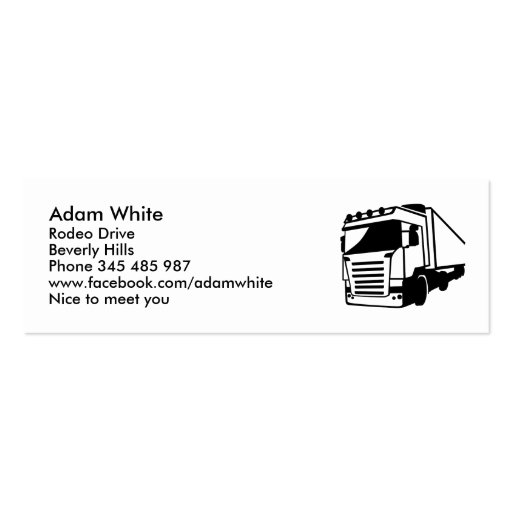Truck Business Card Template (front side)