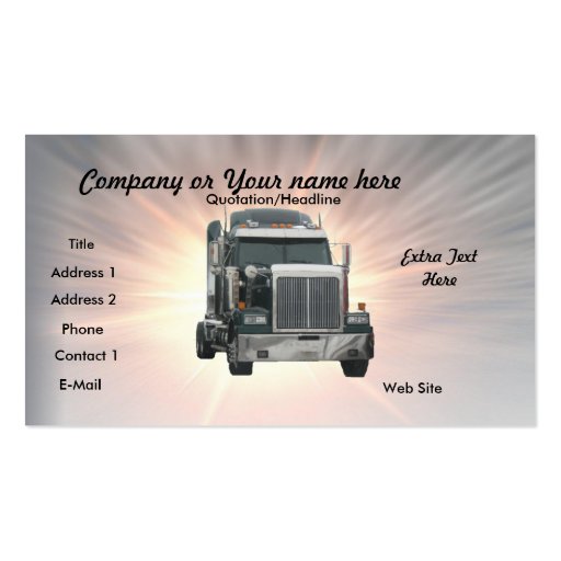 Truck Business Cards (front side)
