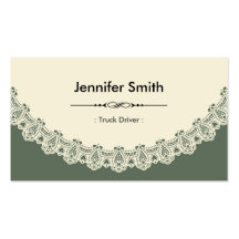 Truck Driver - Retro Chic Lace Business Card Template