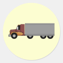 Truck Driver Round Sticker