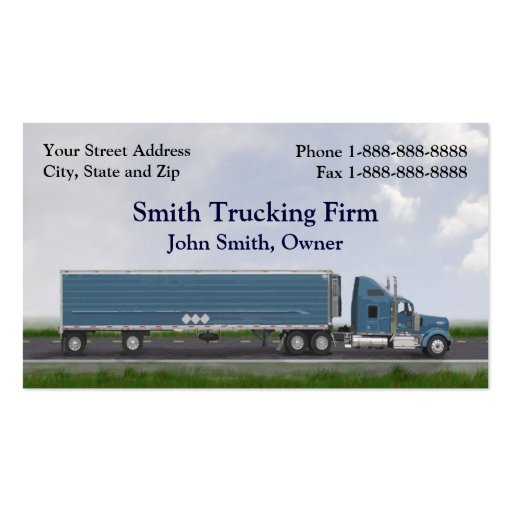 Truck Driver Trucking Firm Business Card (front side)