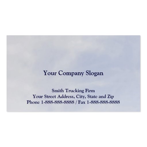 Truck Driver Trucking Firm Business Card (back side)